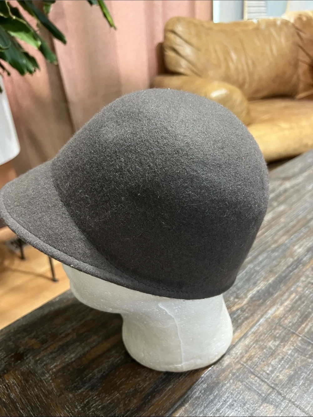 Brown Wool Cloche Hat